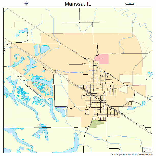 Marissa, IL street map