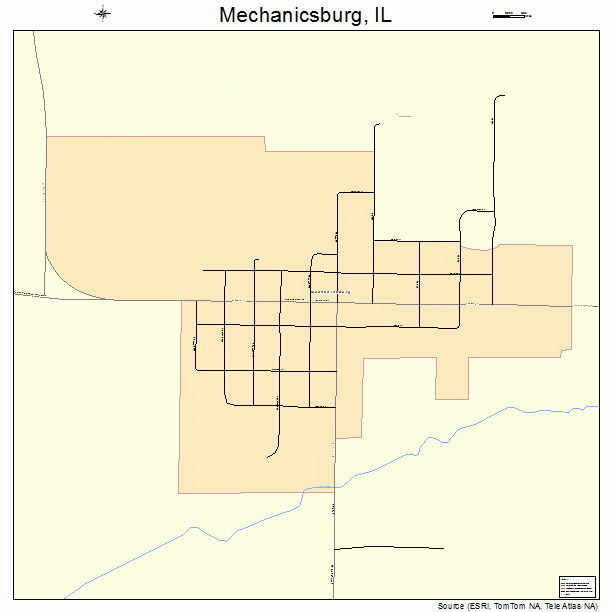 Mechanicsburg, IL street map