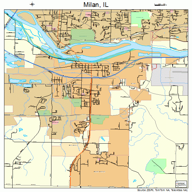 Milan, IL street map