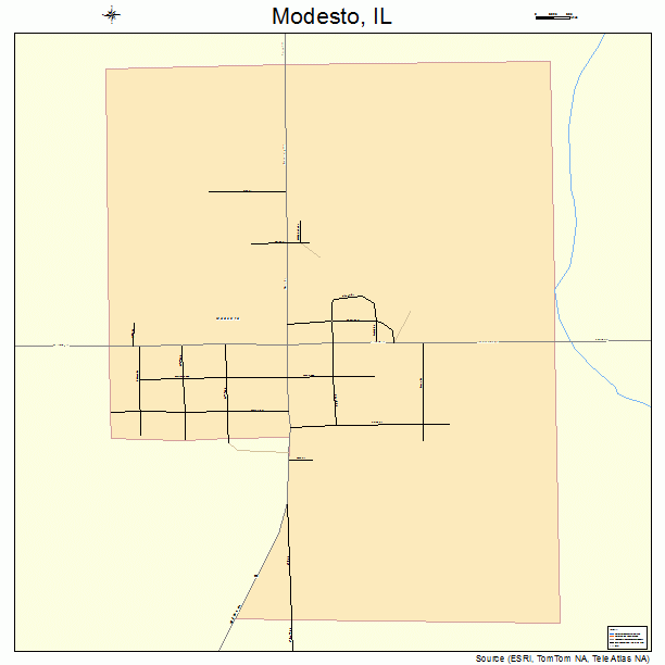 Modesto, IL street map