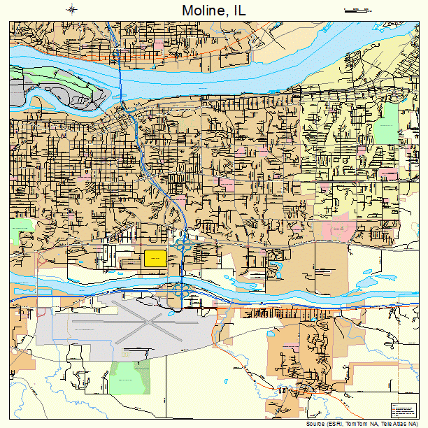 Moline, IL street map