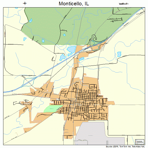 Monticello, IL street map