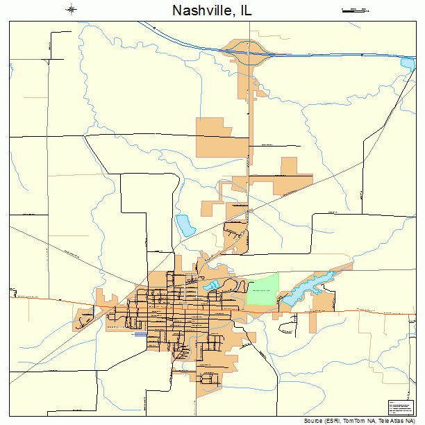 Nashville, IL street map