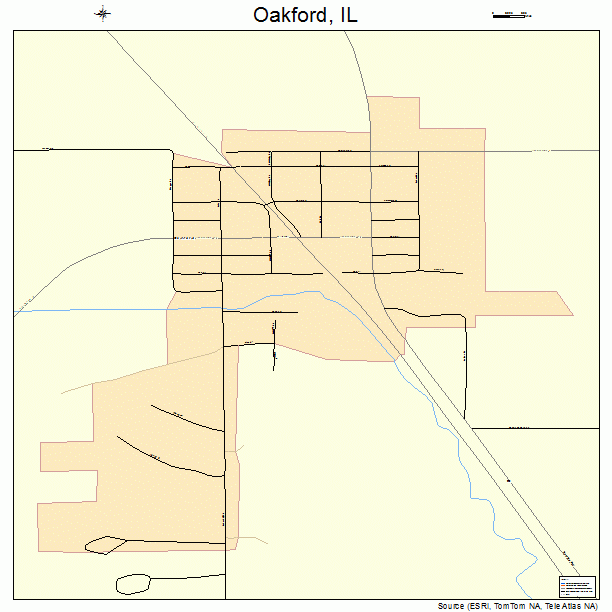 Oakford, IL street map