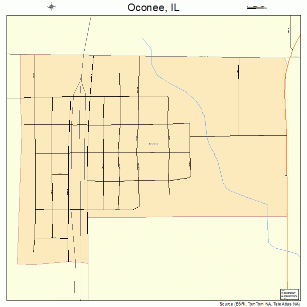 Oconee, IL street map