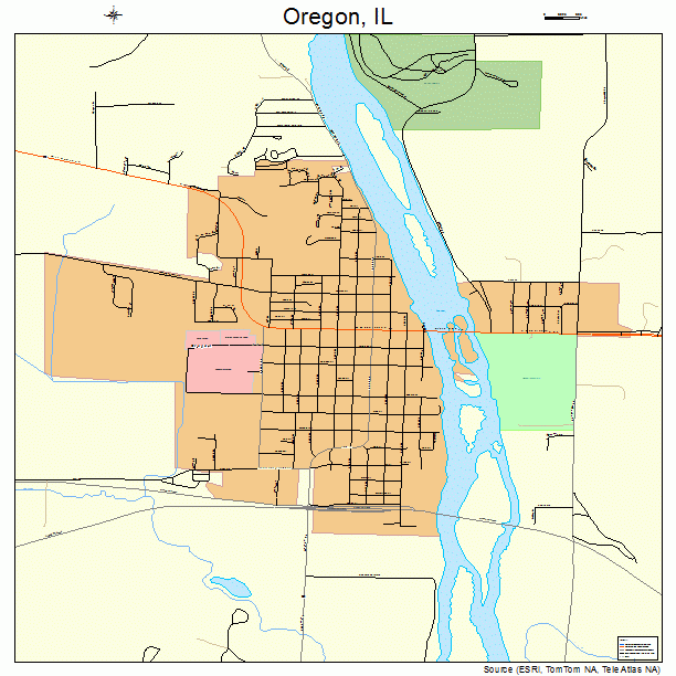 Oregon, IL street map