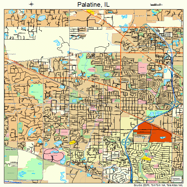 Palatine, IL street map