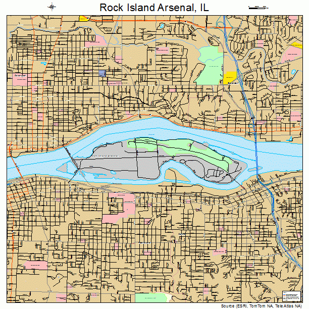 Rock Island Arsenal, IL street map