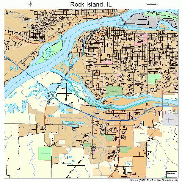 Rock Island, IL street map