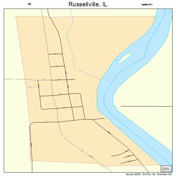 Russellville, IL street map