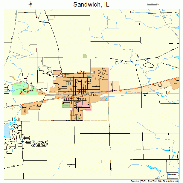 Sandwich, IL street map