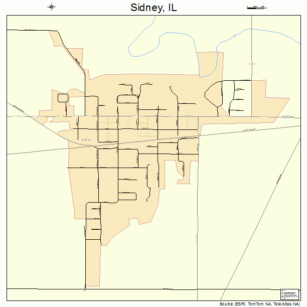 Sidney, IL street map