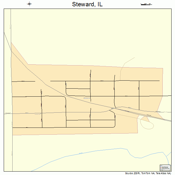 Steward, IL street map