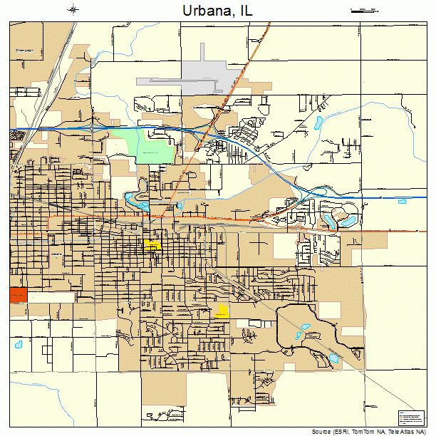 Urbana, IL street map