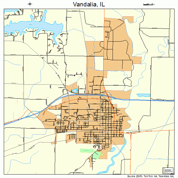 Vandalia, IL street map