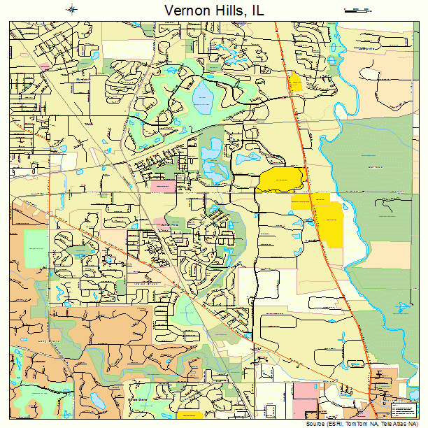 Vernon Hills, IL street map