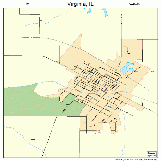 Virginia, IL street map