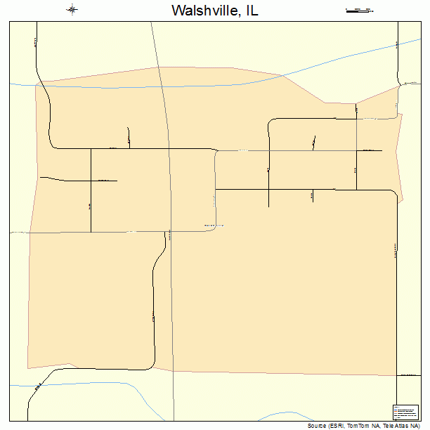 Walshville, IL street map