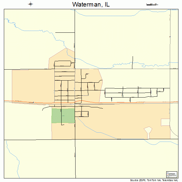 Waterman, IL street map