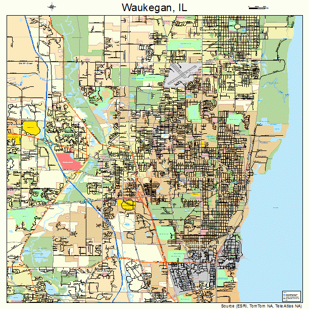 Waukegan, IL street map