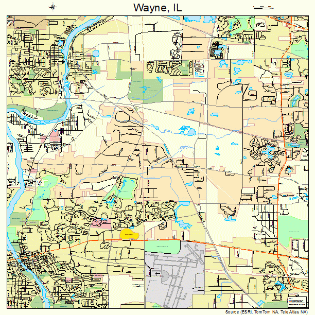 Wayne, IL street map