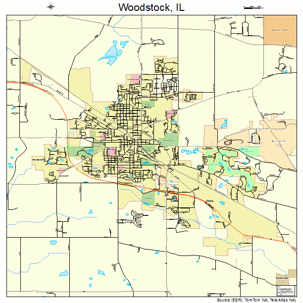 Woodstock, IL street map