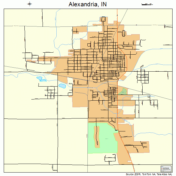 Alexandria, IN street map