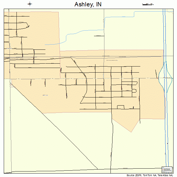 Ashley, IN street map