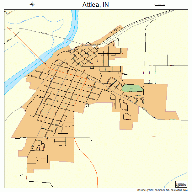 Attica, IN street map