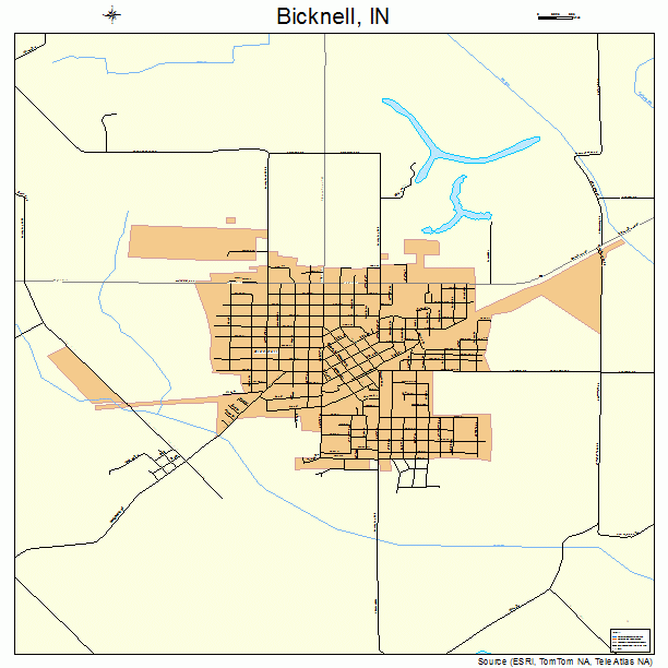 Bicknell, IN street map