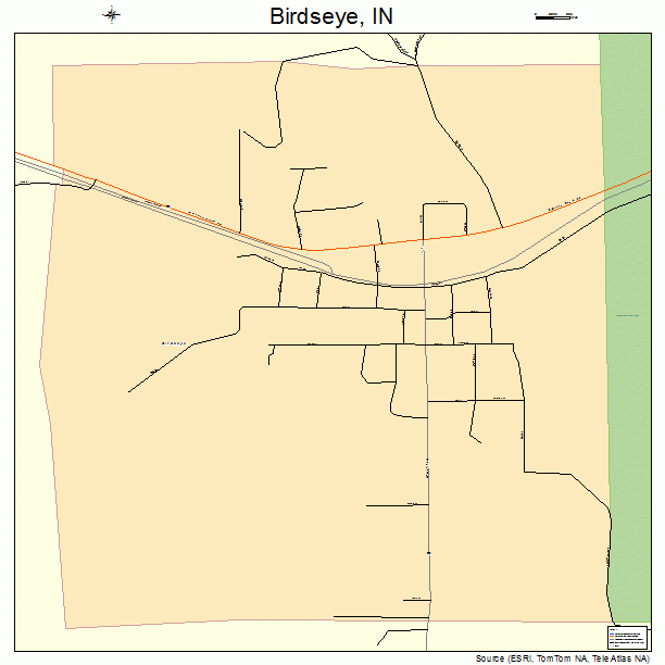 Birdseye, IN street map