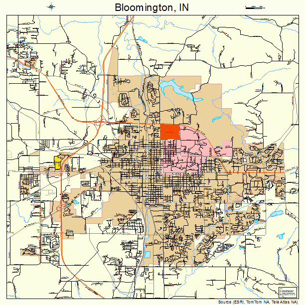 Bloomington, IN street map