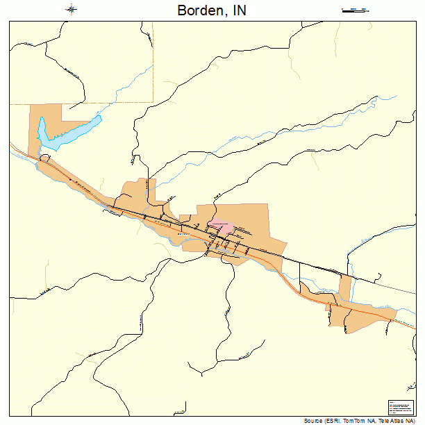 Borden, IN street map