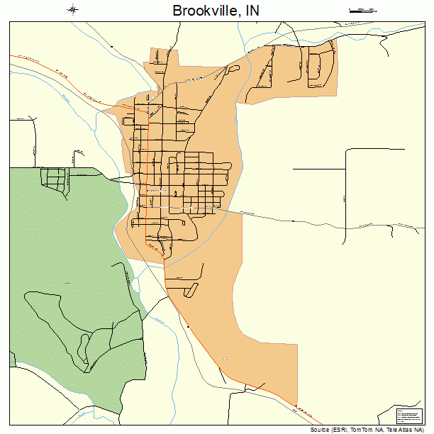 Brookville, IN street map