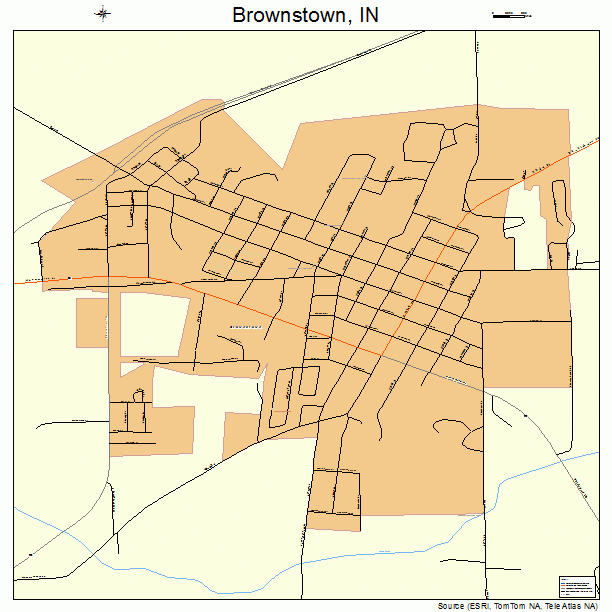 Brownstown, IN street map