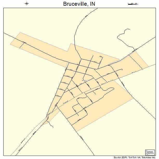 Bruceville, IN street map