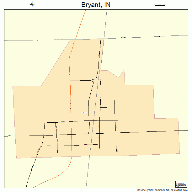 Bryant, IN street map