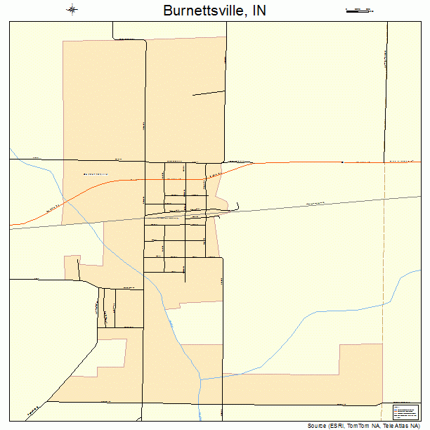 Burnettsville, IN street map