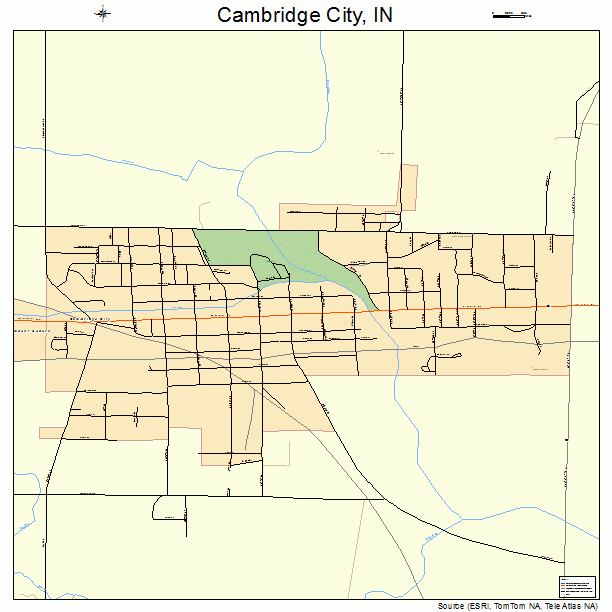 Cambridge City, IN street map