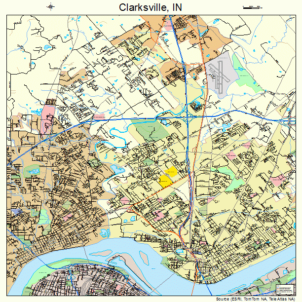 Clarksville, IN street map