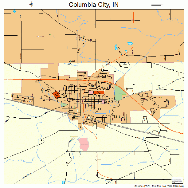 Columbia City, IN street map