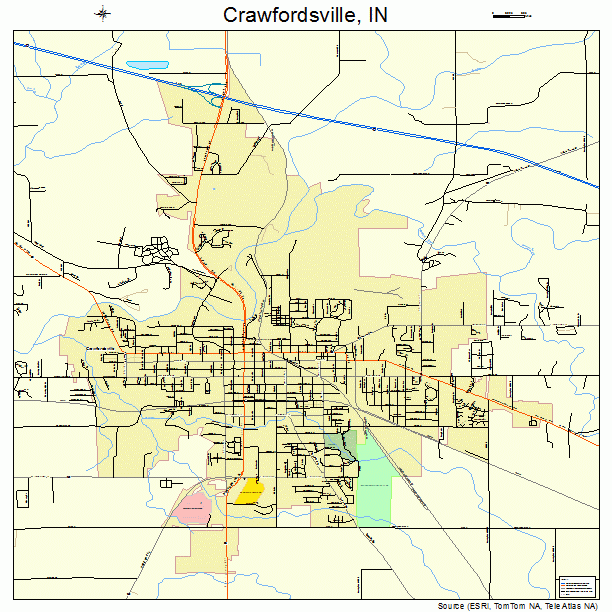 Crawfordsville, IN street map