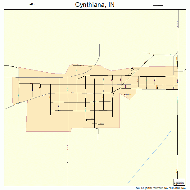 Cynthiana, IN street map