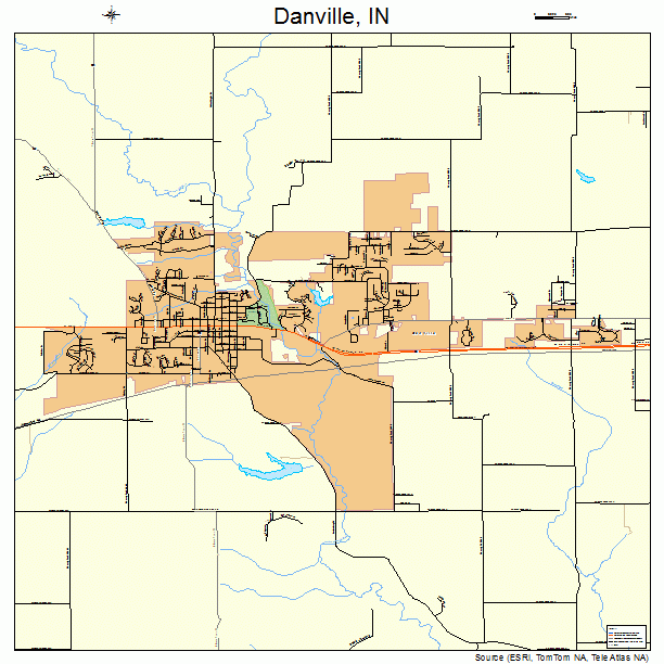 Danville, IN street map