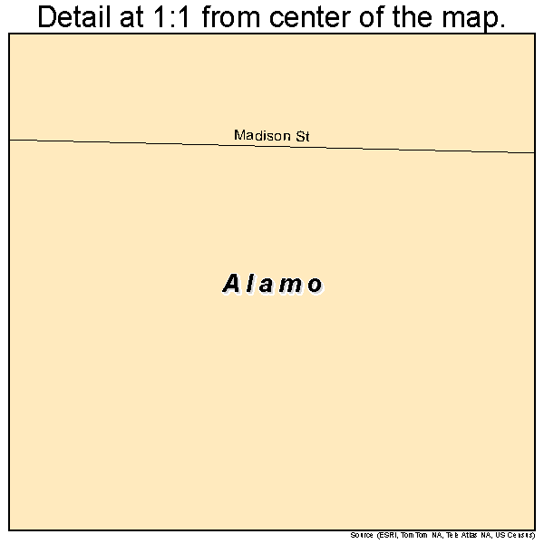 Alamo, Indiana road map detail