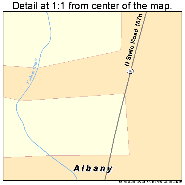 Albany, Indiana road map detail