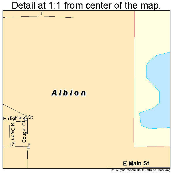 Albion, Indiana road map detail
