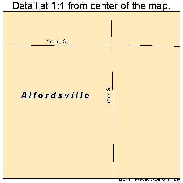 Alfordsville, Indiana road map detail