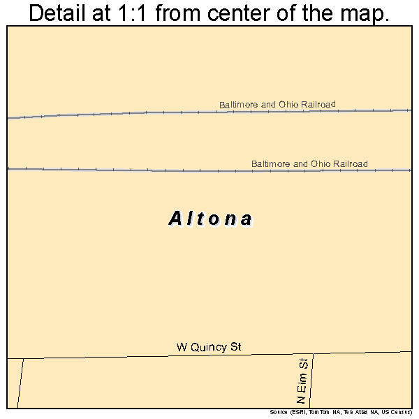Altona, Indiana road map detail