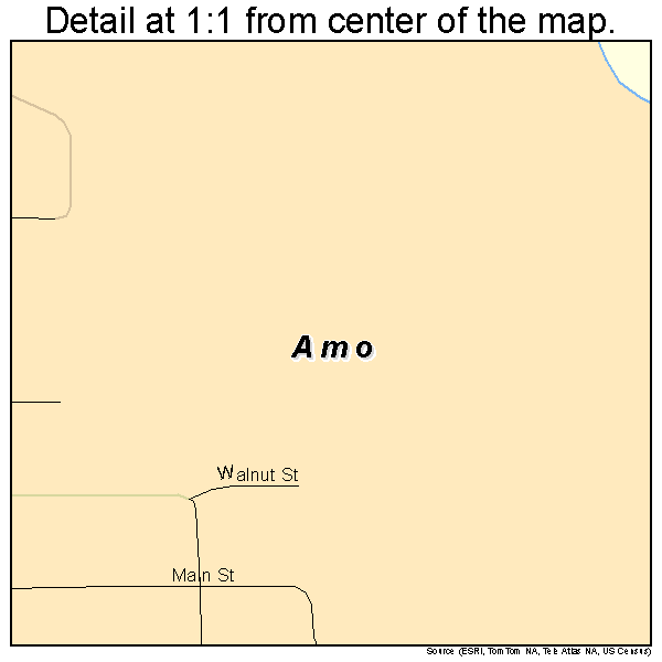 Amo, Indiana road map detail